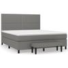 3136526 vidaXL Lit à sommier tapissier avec matelas Gris foncé 160x200cm Tissu