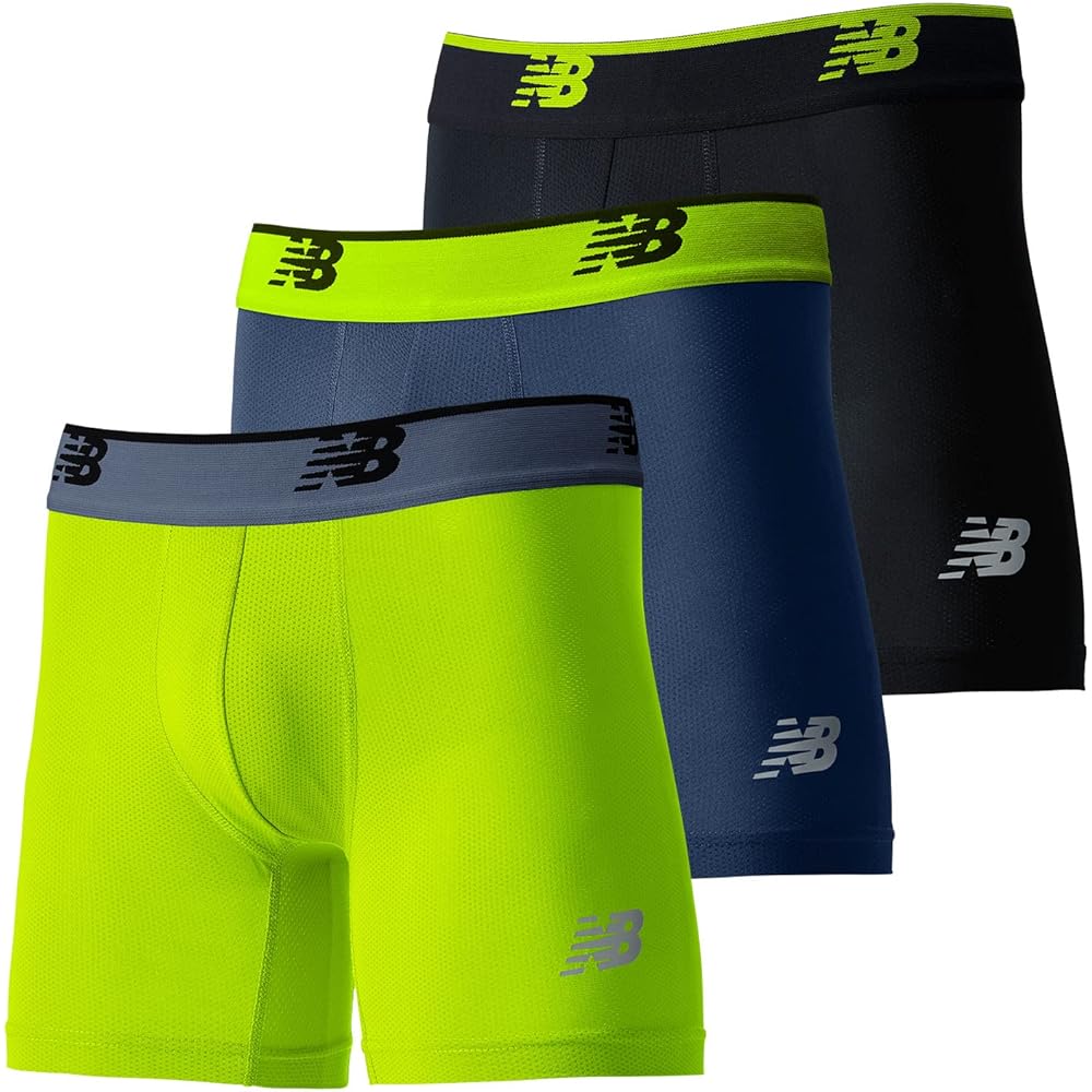 New Balance Boxer Briefs Mesh 5 Inch Front Closure Quick Dry 3 Pack