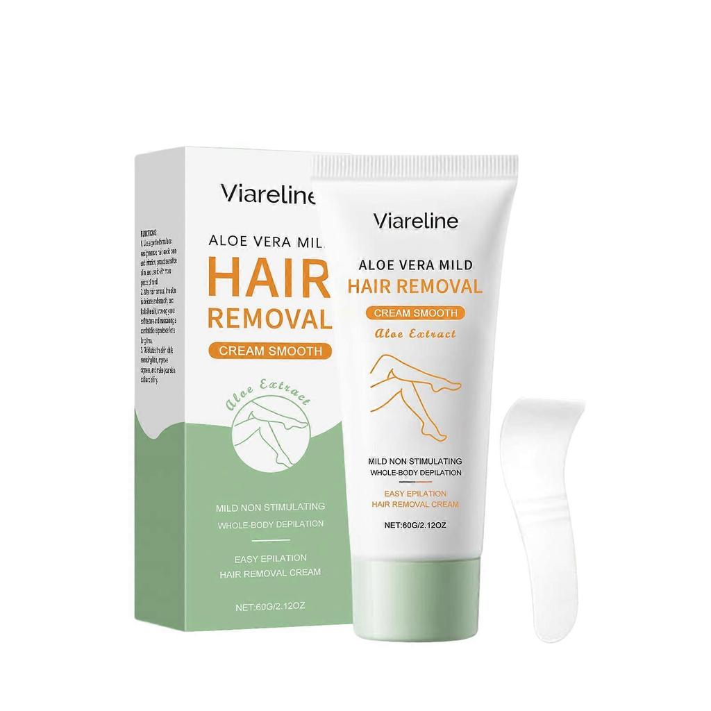 Viareline Aloe Vera Moisturizing Hair Removal Cream Gentle, Cleansing, Moisturizing, Smooth For Whole Body Skin