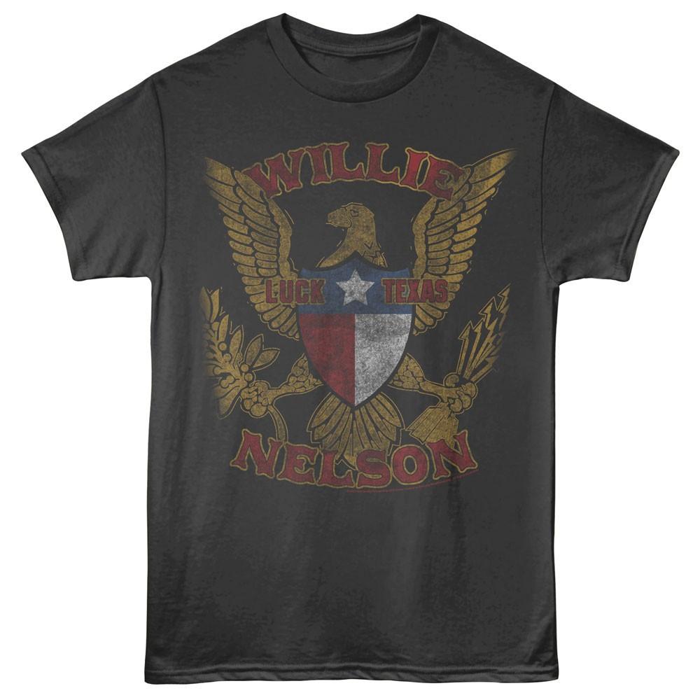 Willie Nelson Luck Texas Eagle Badge Men T Shirt Country Music Merch L