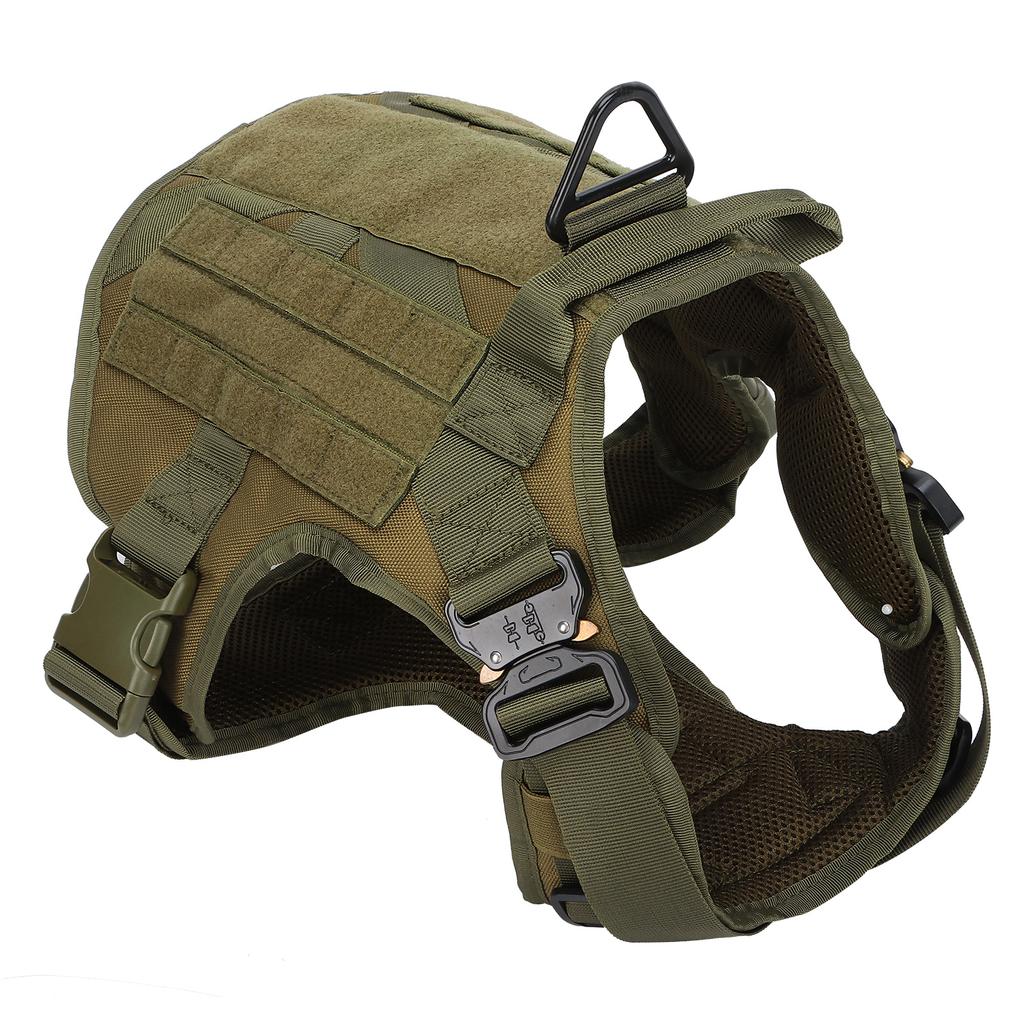 Pet Military Harness Chest Back Velvet Material Suitable for Large and MediumSized Dogs(L )