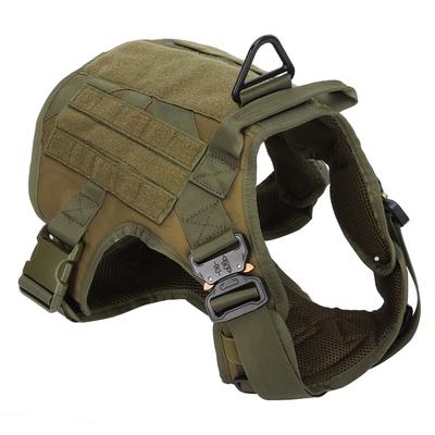 Pet Military Harness Chest Back Velvet Material Suitable for Large and MediumSized Dogs(L )