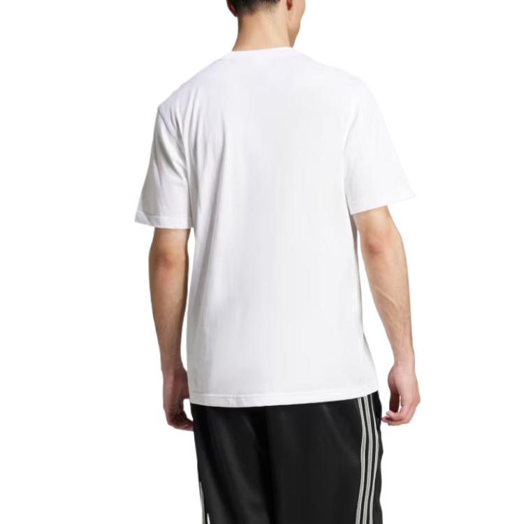 Adidas Originals Trefoil Essentials Tee Series Simple Brand Logo Comfortable Fashion Knit Crew Neck Short Sleeve T-Shirt Men Tops White JI8544