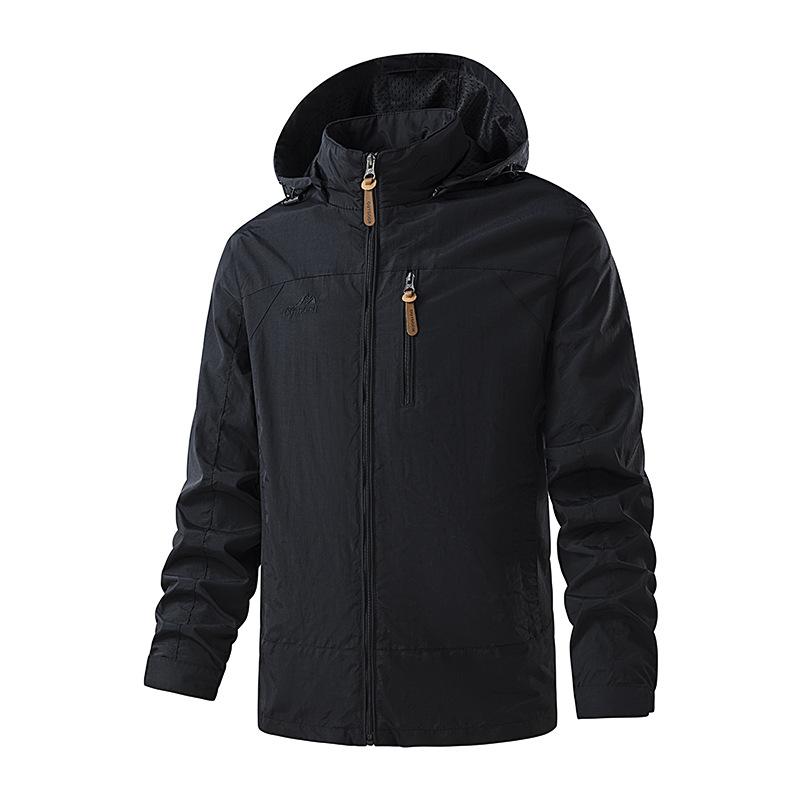 Outdoor Windproof Hooded Casual Sports Jacket For Men M чёрный