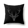 Polyester Pillowcase Black and White Printed Pillowcase Waist Cushion Cover Geometric Cushion Head Cushion Cover