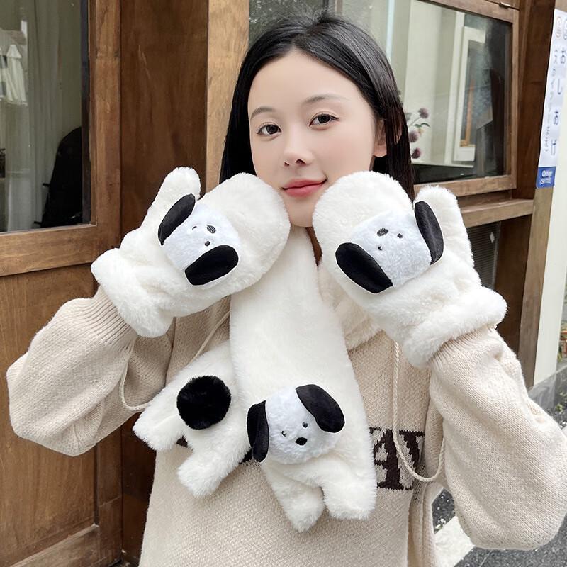 Women's Cute Plush Winter Scarves & Gloves Collection