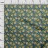 oneOone Cotton Flex Medium Blue Fabric Leaves Craft Projects Decor Fabric Printed By The Yard 40 Inch