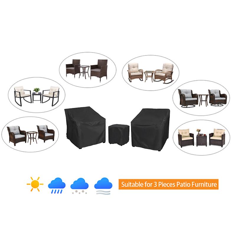 3PC Waterproof Patio Table and Chair Covers Easy Maintenance Heavy-Duty Sofa & Coffee Table Protector All-Weather Material