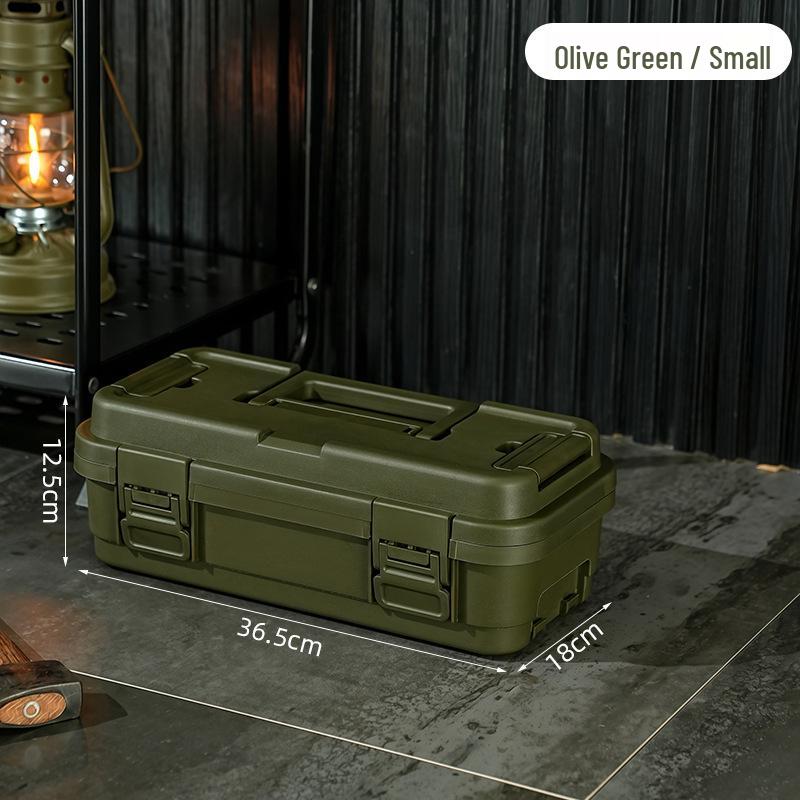 Vintage Industrial Stackable Storage Box with Flip-Top Lid for Home or Car