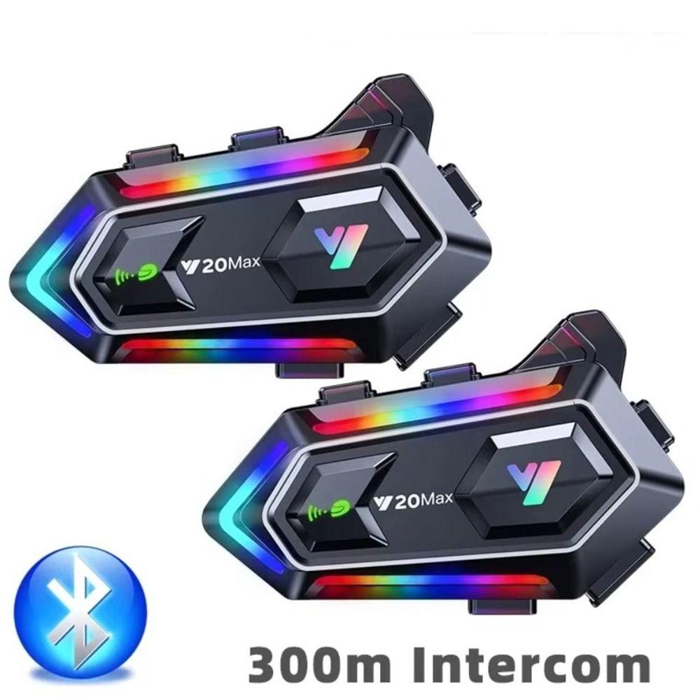 1pc Bluetooth 5.3 Helmet Headphone RGB Colorful Mixing Motorbike Earphone  For 2 Riders
