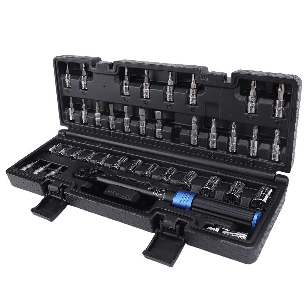 Preset Torsion Wrench Set 72 Tooth Ratchet Wrench with Sockets and Bits for Vehicle Repair