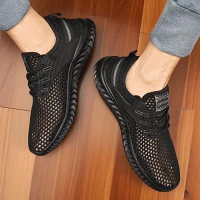 Fashion Summer Men's Sneakers Breathable and Lightweight Men's Casual Tennis Sneakers Hollow Mesh Men's Running Shoes Tenis Masculino