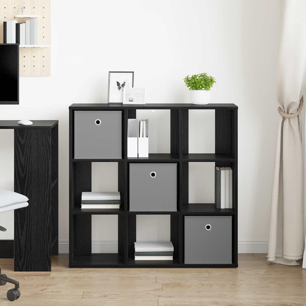 Sideboard in Black Oak Look 88.5 x 29 x 84.5 cm