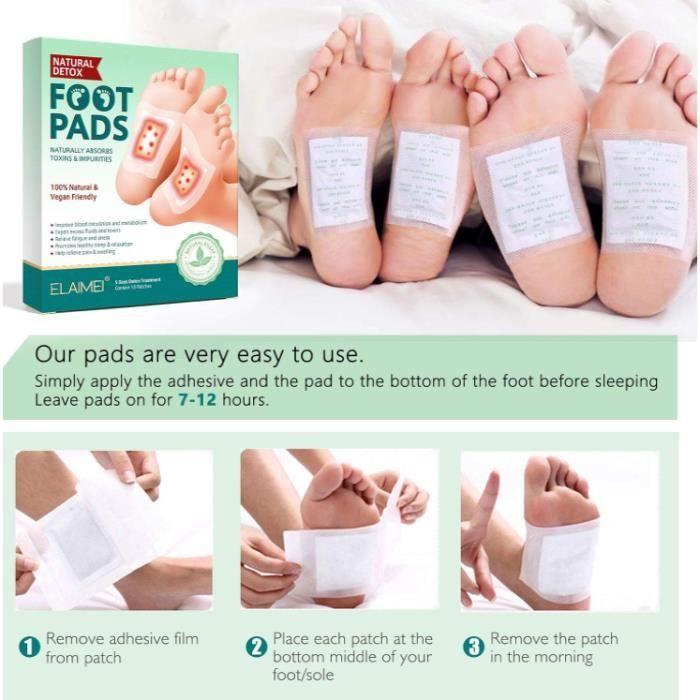 Détox pour les Pieds Patchs - Detox Foot Patches - Vinaigre de Bambou - Poudre de Gingembre - Vegan
