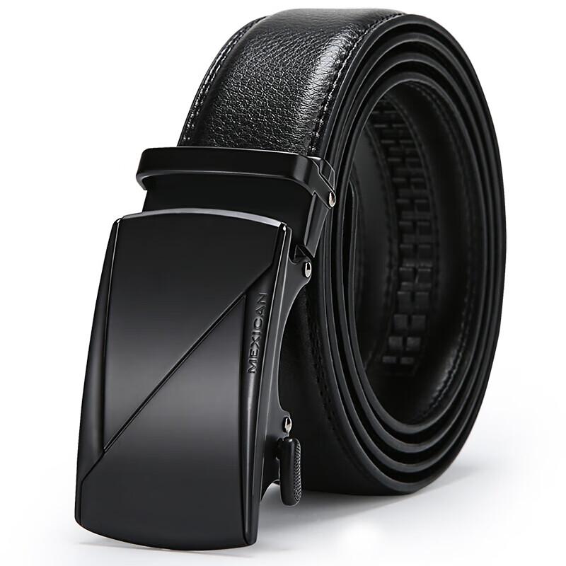 Straw Man Men's Genuine Leather Automatic Buckle Belt