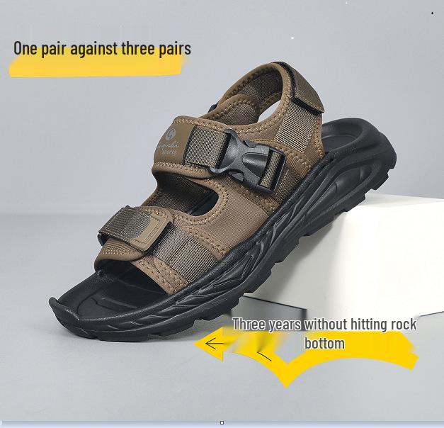 Official 2026 Men s Soft-Soled Sandals: New Summer Outdoor Anti-Odor Sports Beach Shoes. 44