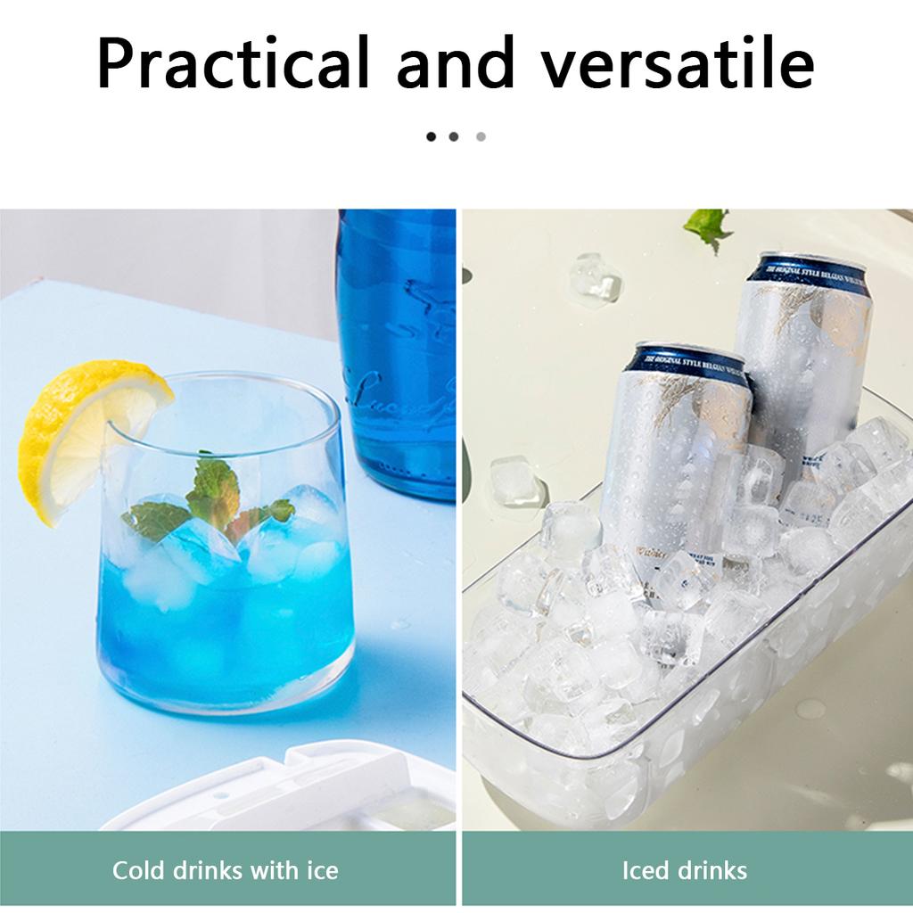 2/1 Tier Ice Cube Tray PET Ice Cube Mold With Lid DIY Ice Cube Maker Summer Relieve Hot Ice Cubes Storage Box Fruit Jello Mold