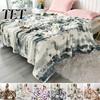 Large Thickened Velvet Blanket 3D Bubble Plush Throw Blanket, Tie Dye Faux Rabbit Fur Texture Easy Care Polyester Fleece Soft Warm Cozy Decorative