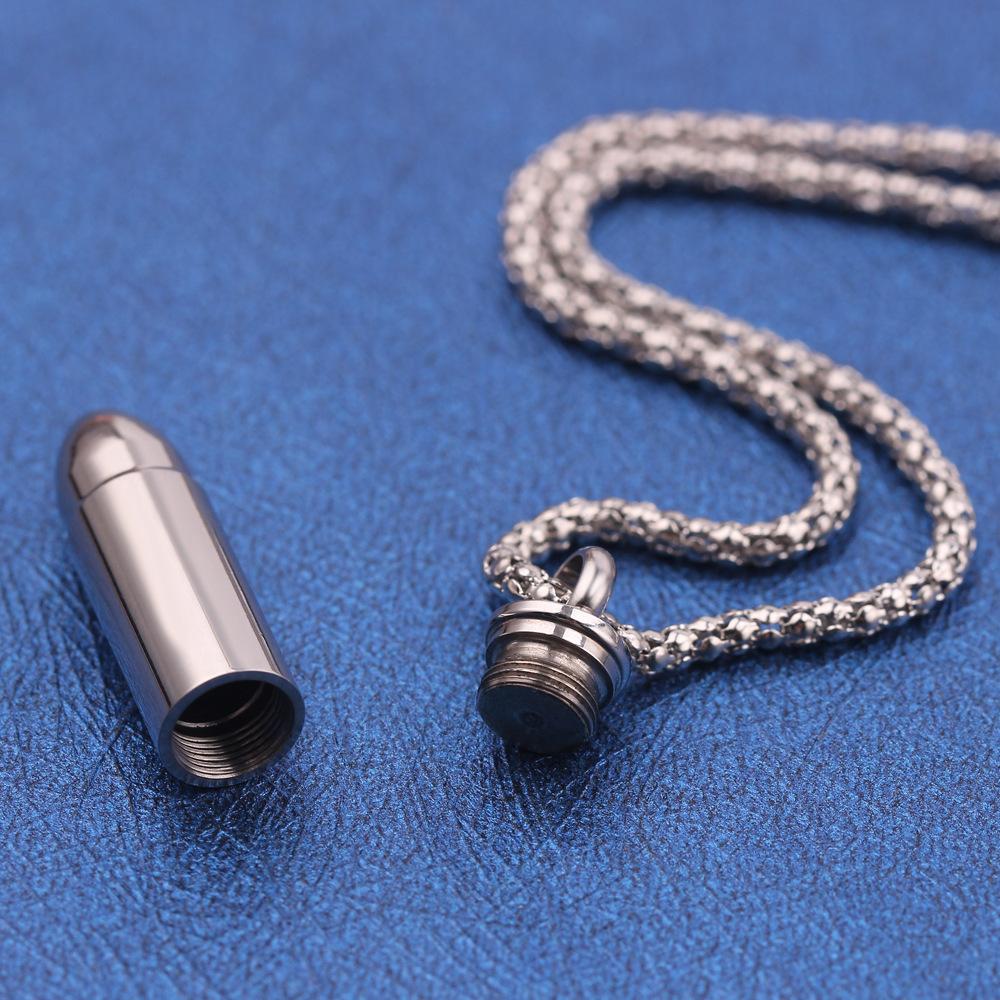 European and American Men's Domineering Pendant Bullet Head Can Open Necklace Jewelry Sweater Chain