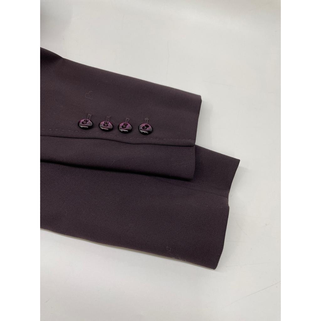 Escada Purple Wool Peach Lapel Single Jacket Jacket 40 BrownUsed