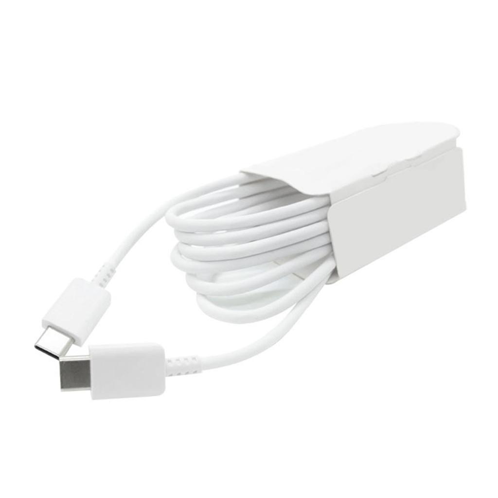 Type C to Type C Cable PD Fast Charging Flexible Type C Data Cord for Android for Note 10 Phone 3.3ft White