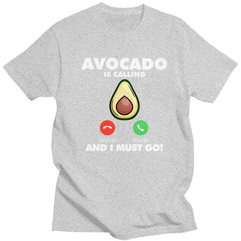 My Avocado Is Calling TShirt Pure Cotton Tee Tops Streetwear Round Neck Tshirts Casual ShortSleeve Clothing Men Women