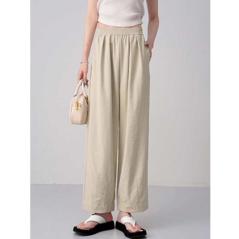 High Waist Retro Style Wide Leg Tapered Pants Women's Summer Thin Loose and Thin Lazy Casual Harlan Nine-point Sweatpants