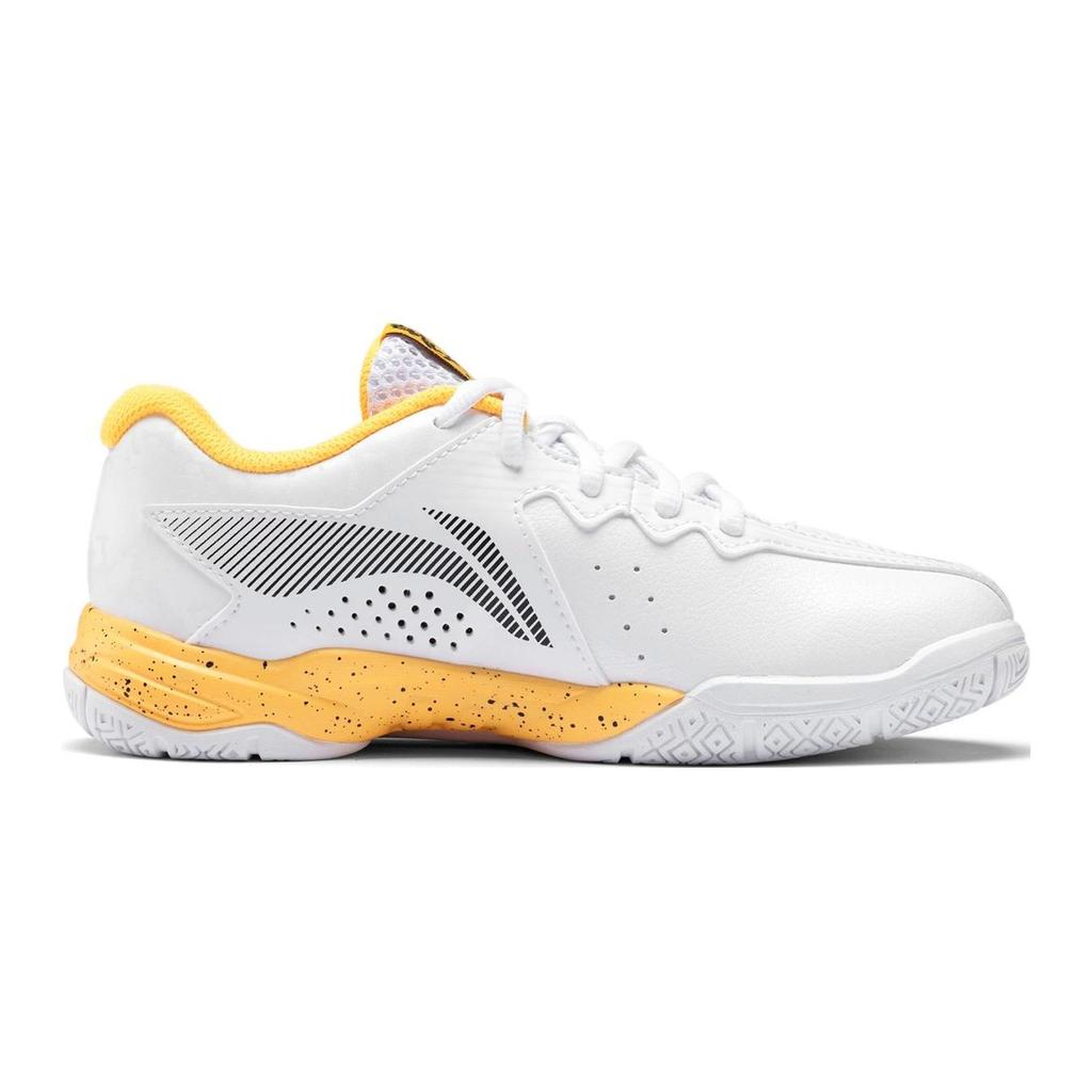 Li Ning Ground Flying 2 Junior Comfortable Versatile Non-Slip Training Shoes Kids Shoes White Yellow AYTT008-2