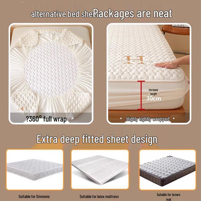 All-Season Quilted Mattress Protector: Thickened Bedspread & Fitted Sheet