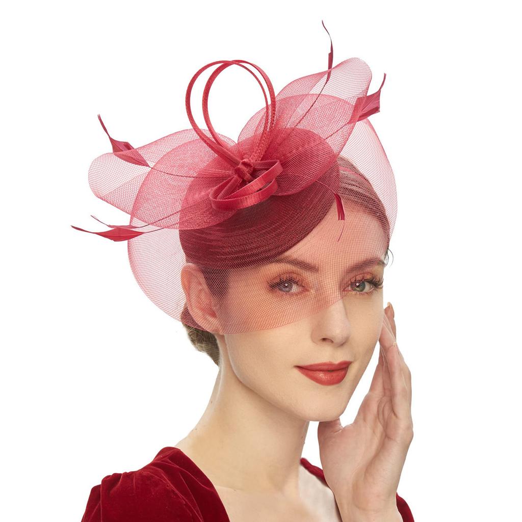 Elegant Fascinator Hat Headbands Funny Girl Hat Headgear Lovely Hairpiece for Wedding Party