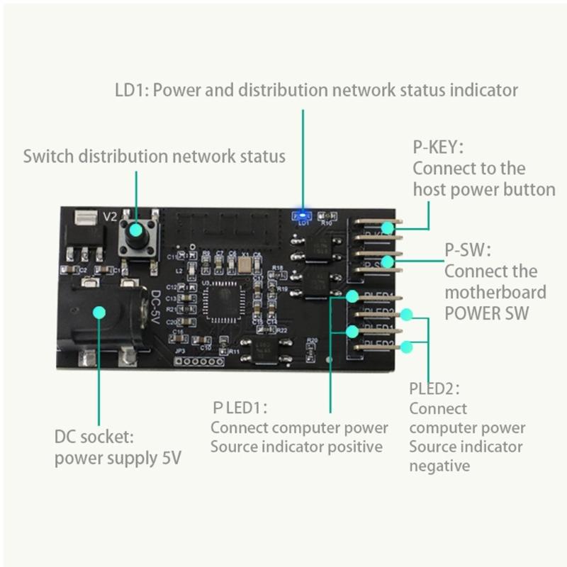 Computer Remote Boot Card App Remote Control On/off Restart Relay Module for Computer, Support Multi-person Sharing