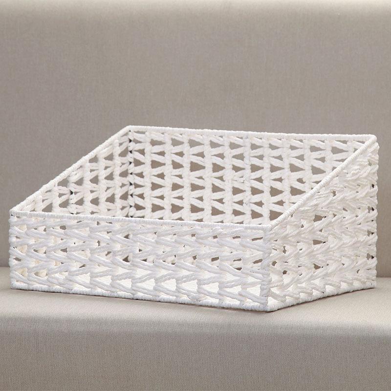 Plastic Storage Basket and Desktop Organizer for Cosmetics, Office Supplies, and Documents