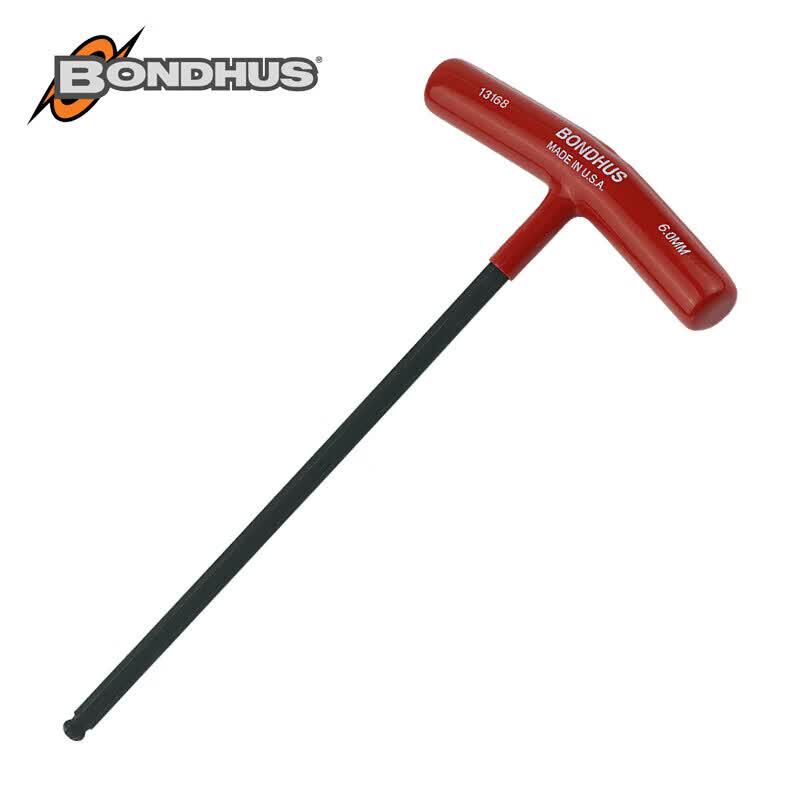 BONDHUS Metric Ball End T-Handle Hex Key 6mm x 266mm