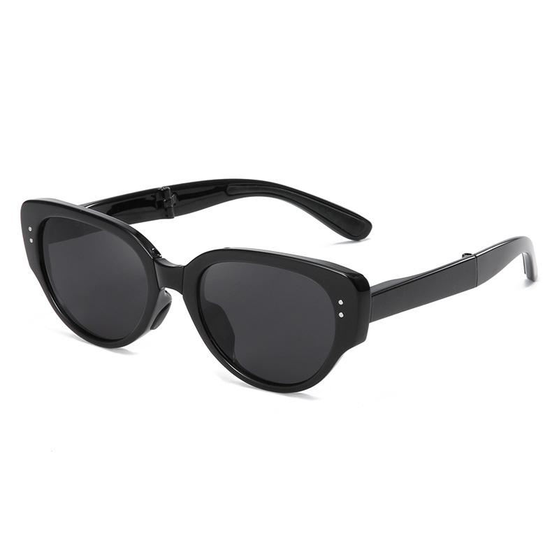 Tea Frame Cat Eye Prescription Sun Glasses Women Polarized Fashion Foldable Anti-Glare Nearsighted Sunglasses With Diopters