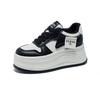 Sneakers women's shoes height increase in spring casual shoes board shoes leather thick-soled muffin shoes