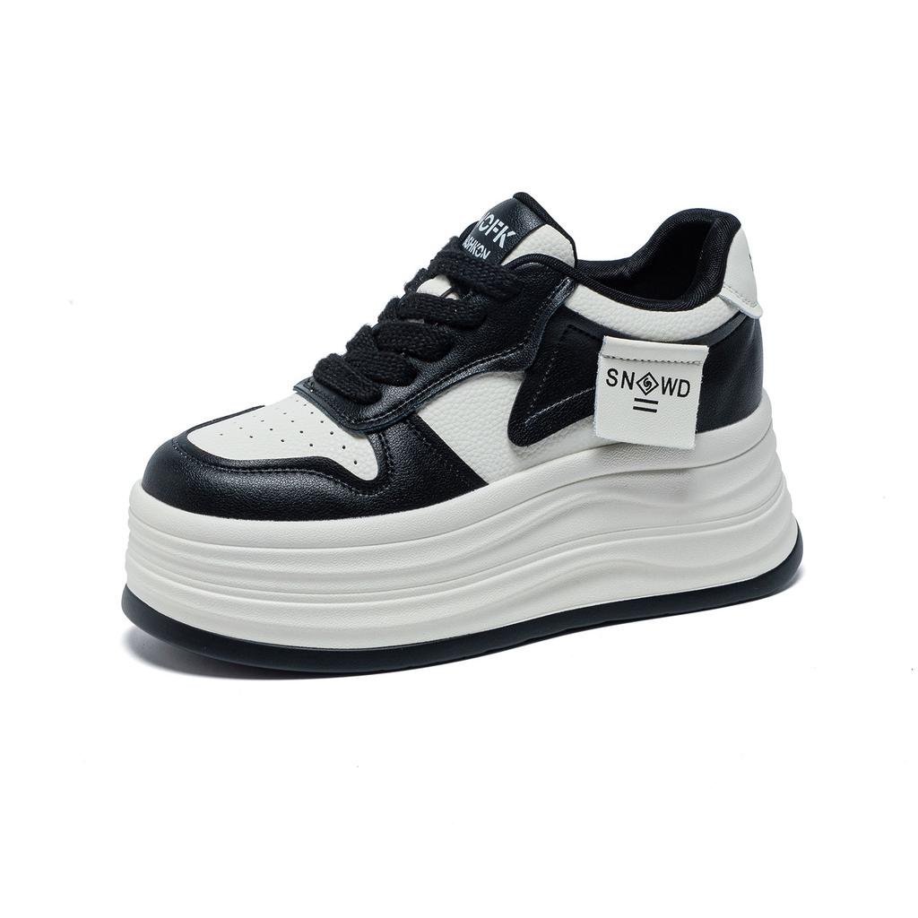 Sneakers women's shoes height increase in spring casual shoes board shoes leather thick-soled muffin shoes