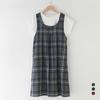 HOUSE WEAR STUDIO Peach Brushed Yarn Composition Woven with Free Size [NAIGAI] 100% Cotton, Dyed, Pattern, Back, Tie-back, Women's Apron, 70372219,