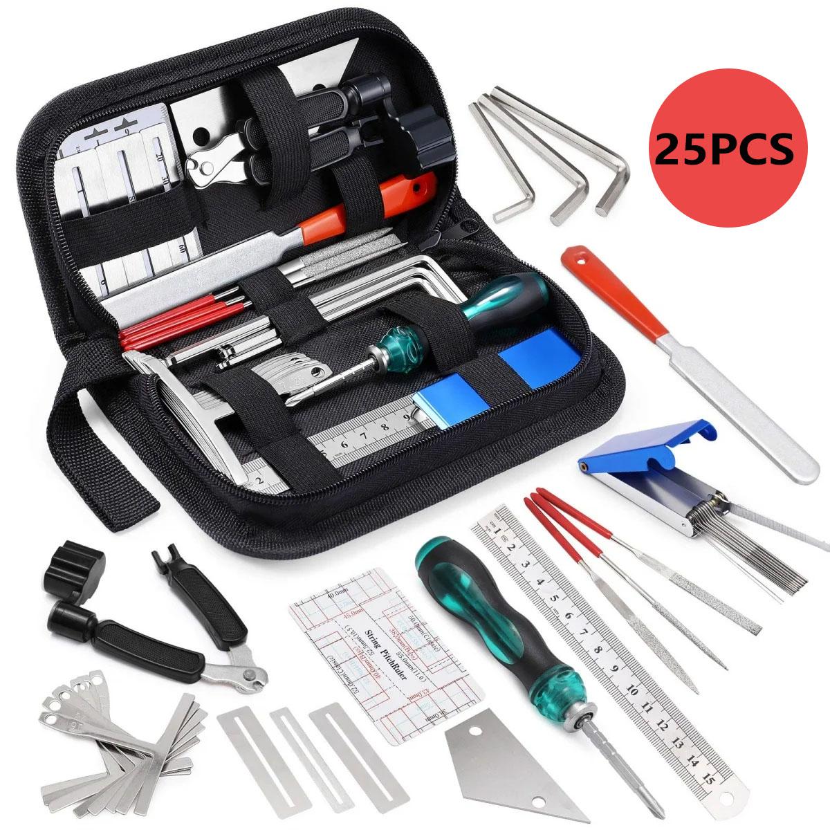 

Miwayer 25/45/72PCS Guitar Tool Kit for Set Up Guitar Repairing Maintenance Tool Kit with Guitar Strings/Bridge/Pins Accessories