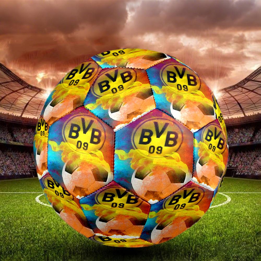Borussia Dortmund Print Size 5 Soccer Ball, Standard Match Football for Sports Game and Team Practice, Ideal Gift for Soccer Fans