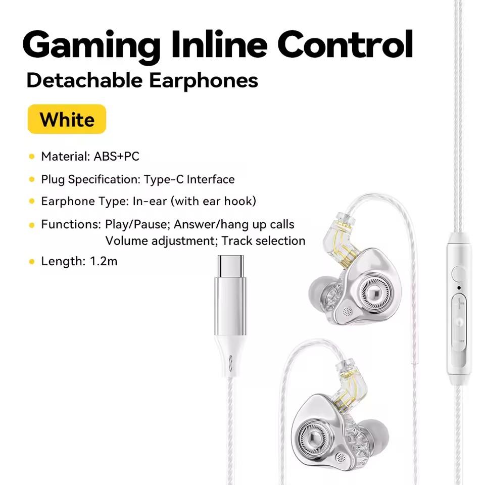 Essager 3,5 mm kabelgebundene Gaming-Kopfhörer In-Ear Muschel Kabelgebundene Kopfhörer mit Mikrofon Stereo Austauschbare Ohrstöpsel Sport Kabelgebundene Kopfhörer