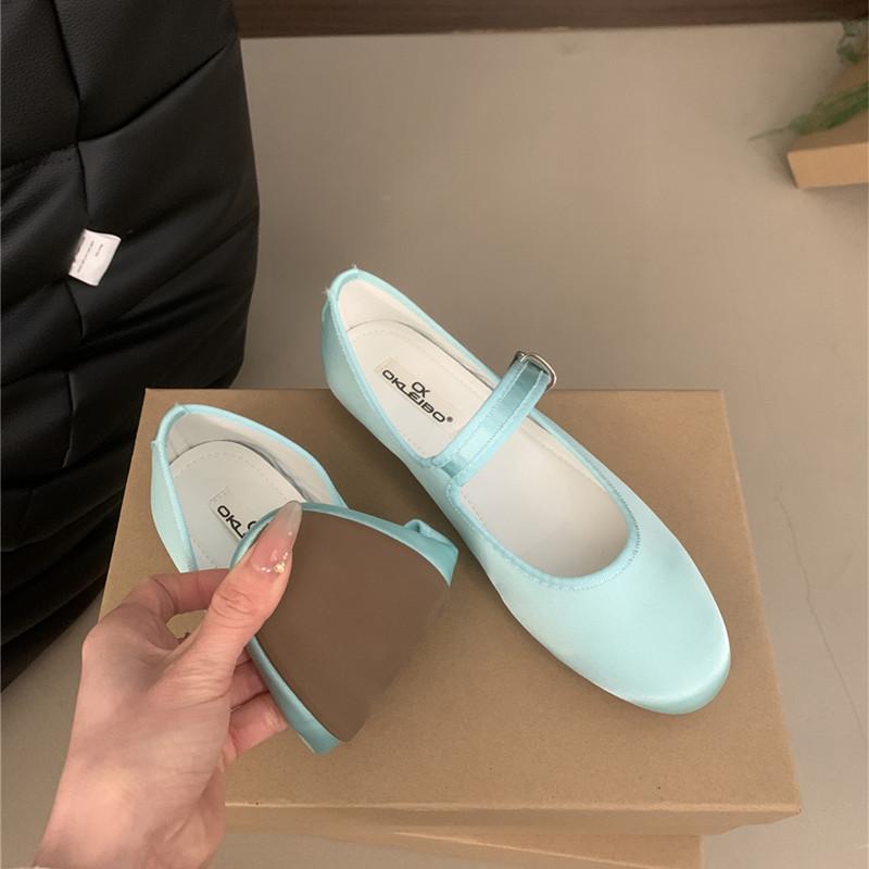 Modne Baleriny Damskie Modne Okrągły Nosek Płaskie Wsuwane Damskie Miękkie Damskie Baleriny Mary Jane Płaski Obcas Codzienne Buty Baleriny