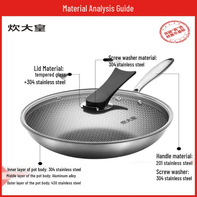 COOKER KING 304 Stainless Steel Titanium Shield Non-stick Wok