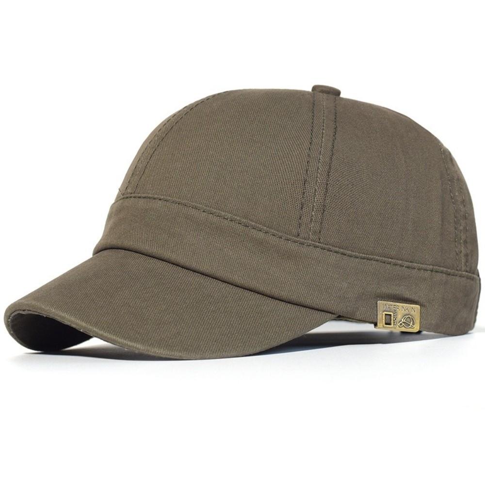 

Casual Cotton Short Brim Baseball Cap Adjustable Soft Dad Hat Trucker Style Breathable Low Profile Cap Sun Protection темно-зеленого