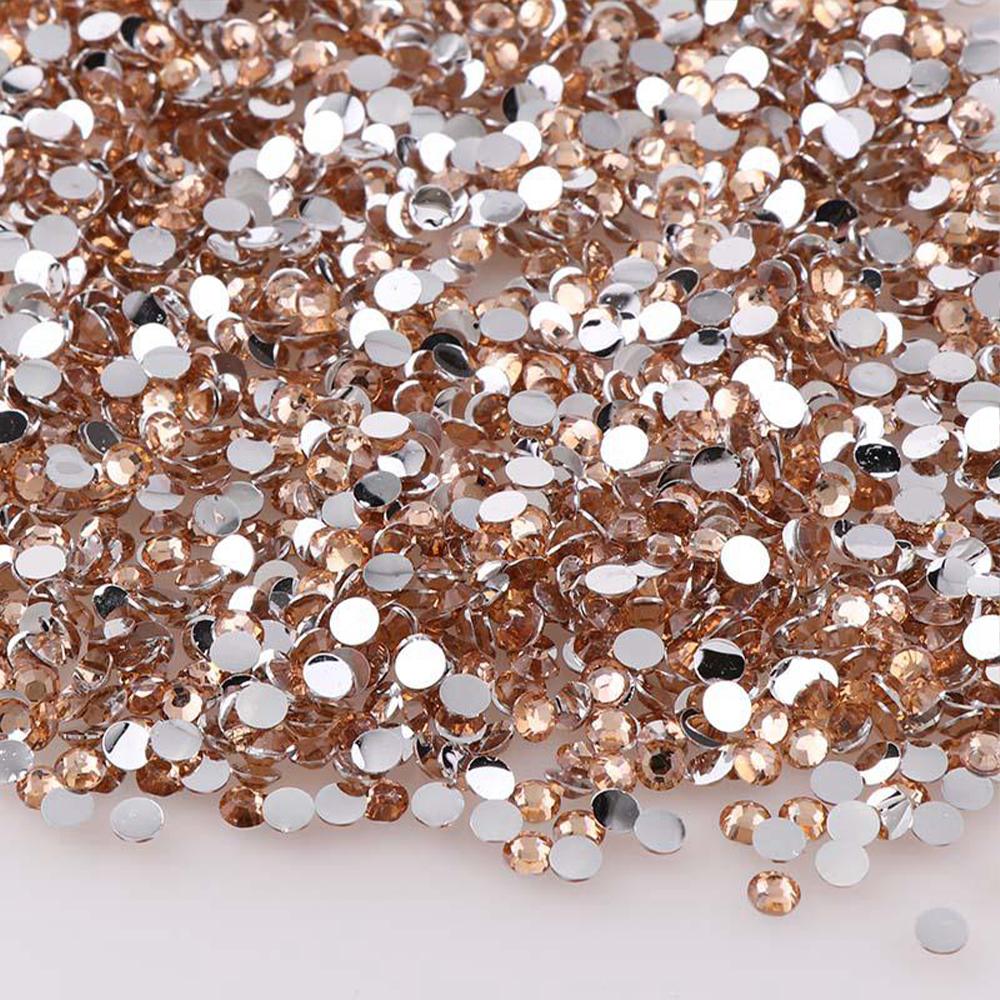 1000pcs Non Hot Fix Rhinestones 2/3/4mm Round Resin Flatback Crystal Rhinestone DIY Nail Art Jewelry Garment Decorations Glue On