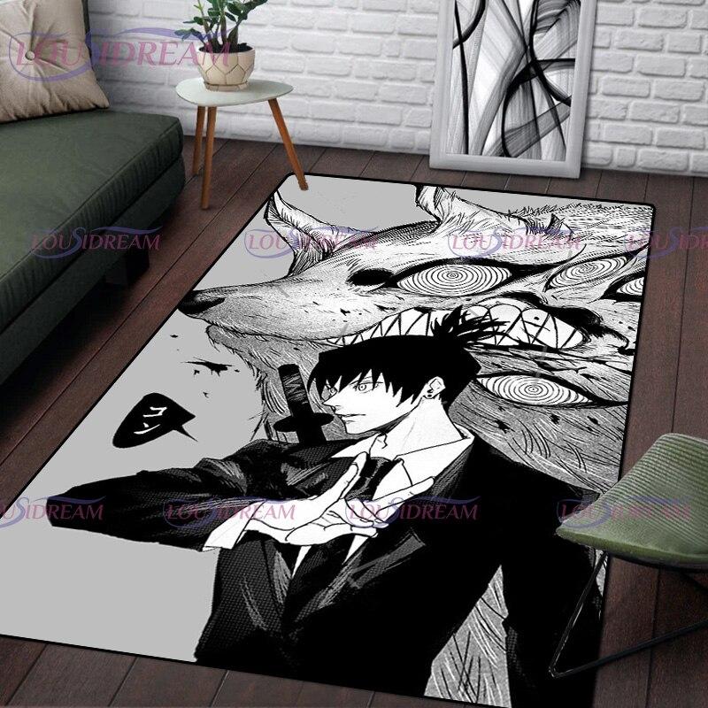 Kaufe Horror Anime Chainsaw Man Printed Carpet Japanese Manga Chainsaw ...