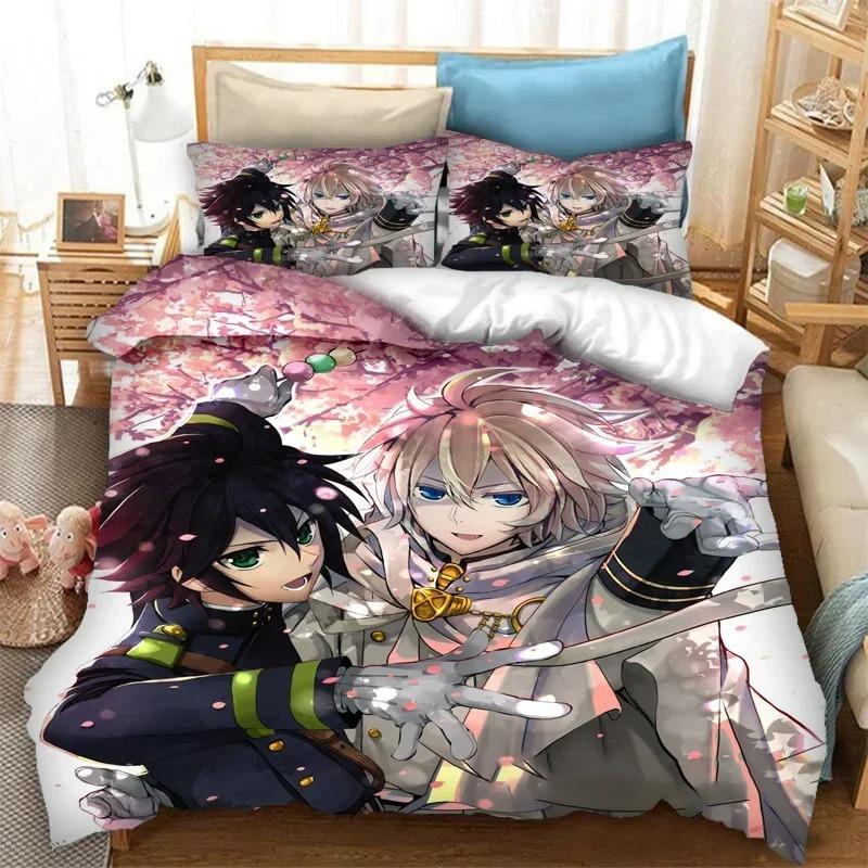 Anime Seraph of the End Bedding Set 3D Printed Suitable for Bedroom Duvet Cover Set With Pillowcases Kids Home Textile