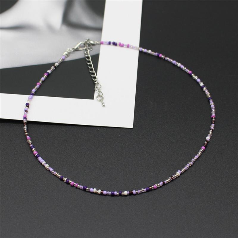 New Korean Sweet Colorful Chokers Collar Boho Seed Beaded Clavicle Necklaces for Women Girls Trendy Jewelry