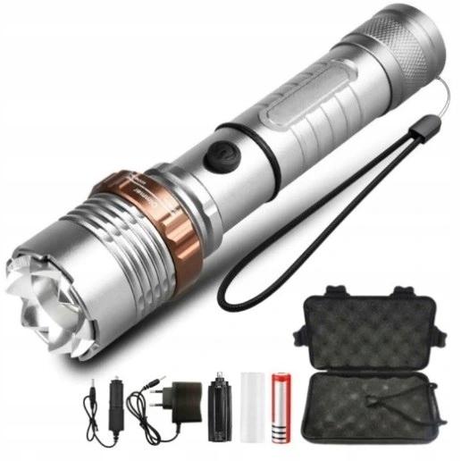Bardzo Mocna Latarka Taktyczna Led Cree Xhp70 1 Km