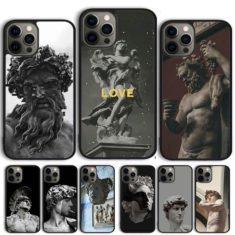 Řecká estetika Sádrová socha Pouzdro na telefon Pro iPhone 17 Air 15 16 Kryt 11 13 14 Pro Max 12 Plus Max Fundas