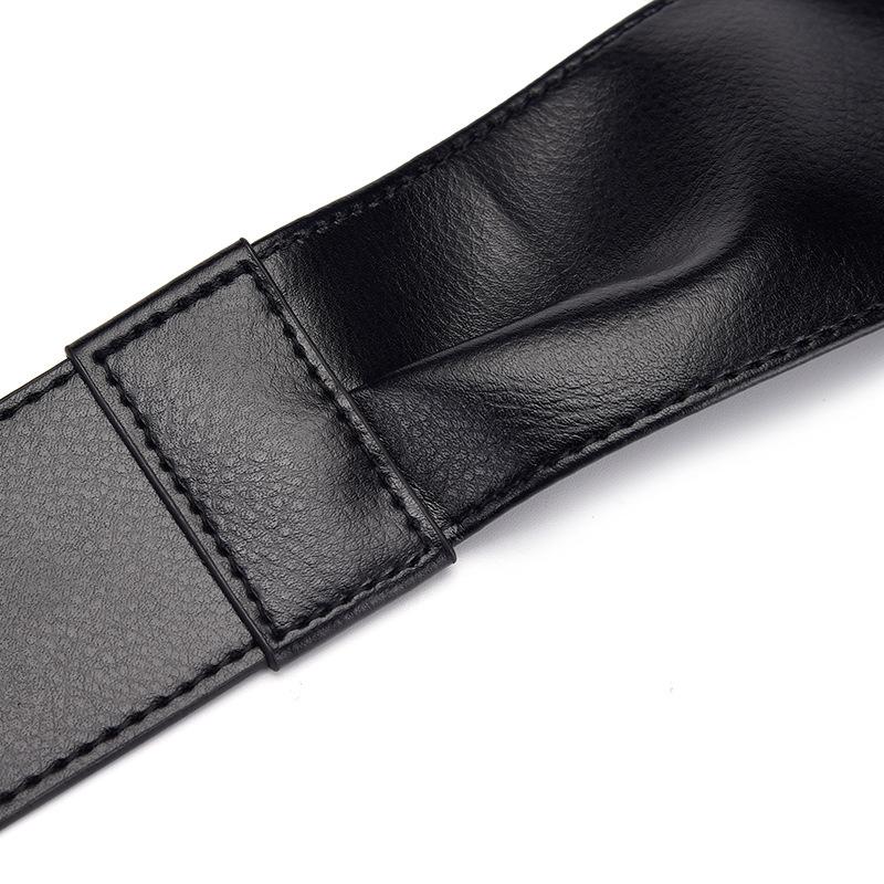 Autumn And Winter Ring Buckle Wide Belt Women'S Decorative Belt Dress Coat Black Waist Seal